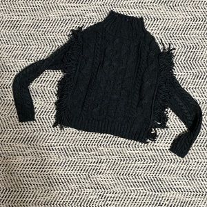 Black fringe sweater